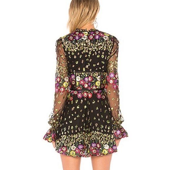 Lovers + Friends Kensington Black Floral Dress NWT small - Picture 2 of 8